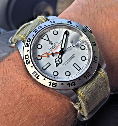 rolex explorer ii canvas strap|rolex explorer 2 nato strap.